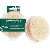 EcoTools Dry Body Brush for Dry Brushing, Smooth Skin, 1 Count | Soft, glowing skin, body scrub brush, leg exfoliator, travel size, bamboo handle
