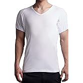 Sweat Proof Undershirts with Sweat Pads, Deep V Neck, Ultra Soft