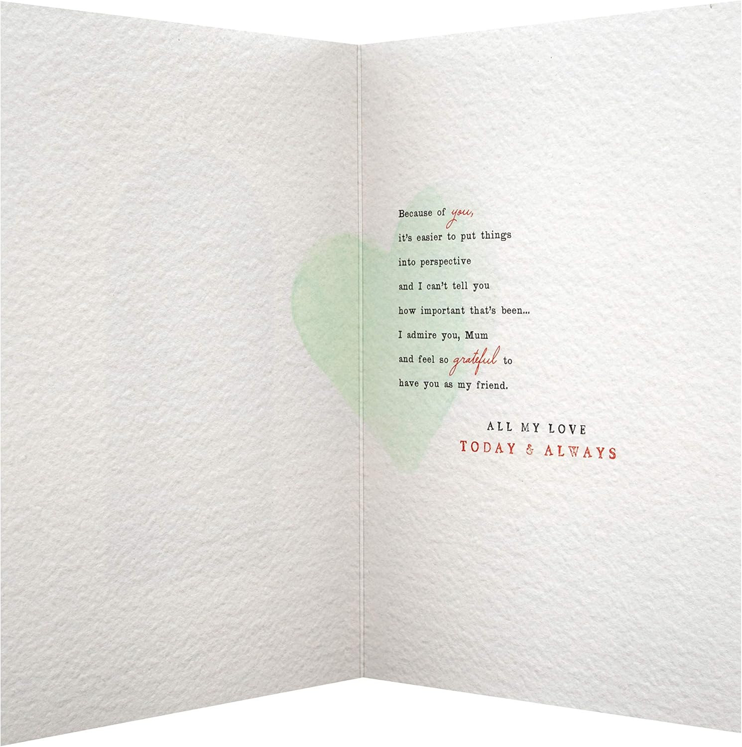 Hallmark Mothers Day Card for Mum With Heartfelt Hanging Keepsake, Envelope Design, Green, Keepsake Verse Wallet, 20.2 cm by 13.8 cm - Image 5