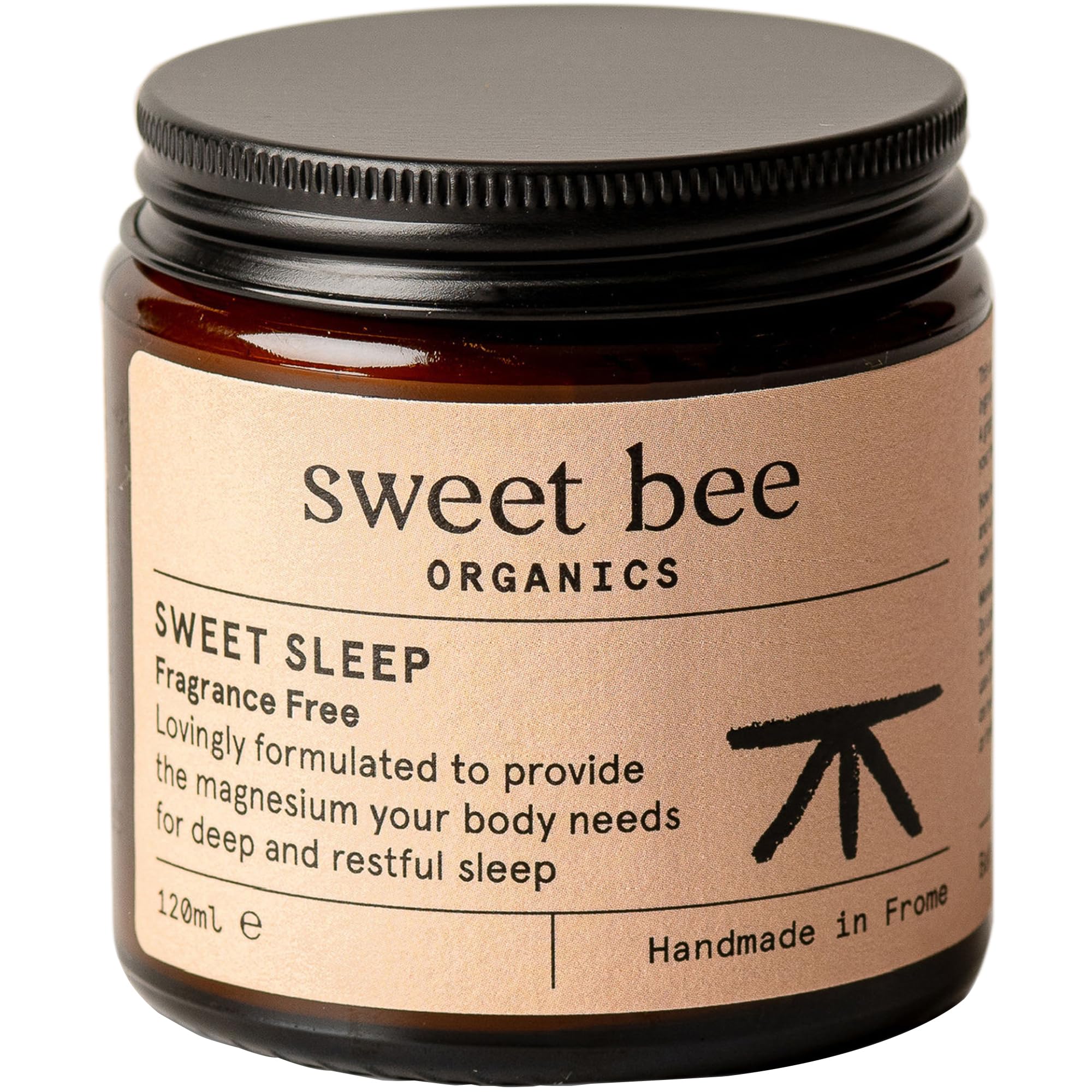 Sweet Bee Magnesium Butter for Sleep and Relaxation | Fragrance Free Magnesium Cream with Shea Butter | Magnesium Balm for Feet and Muscle Recovery | Calm Sleep Balm Body Moisturizer | 120ml