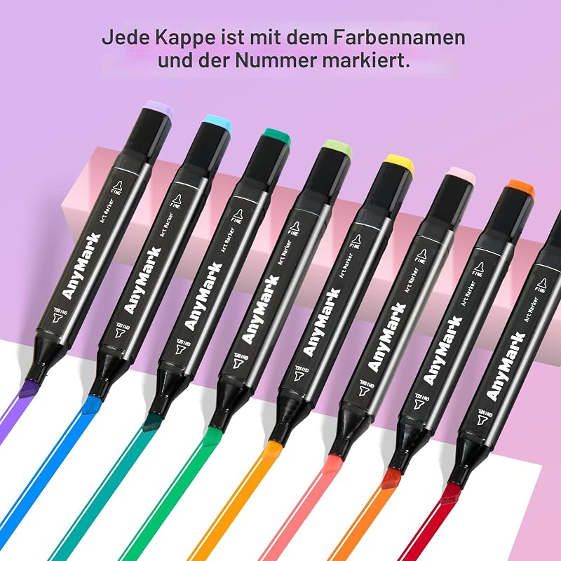 Alkohol Marker, 120 Farben Alcohol Marker mit Meißel- & Feinspitzen