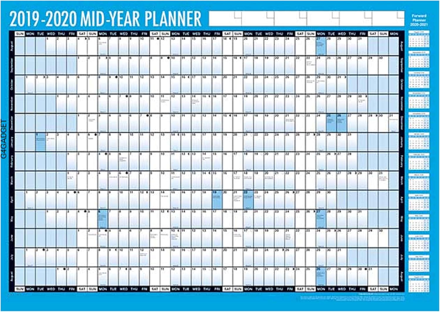 thumbnail image 2 of 2026 Tallon A1 Large Laminated Wall Planner - 85cm X 58cm With FREE Marker Pen 2 of 6