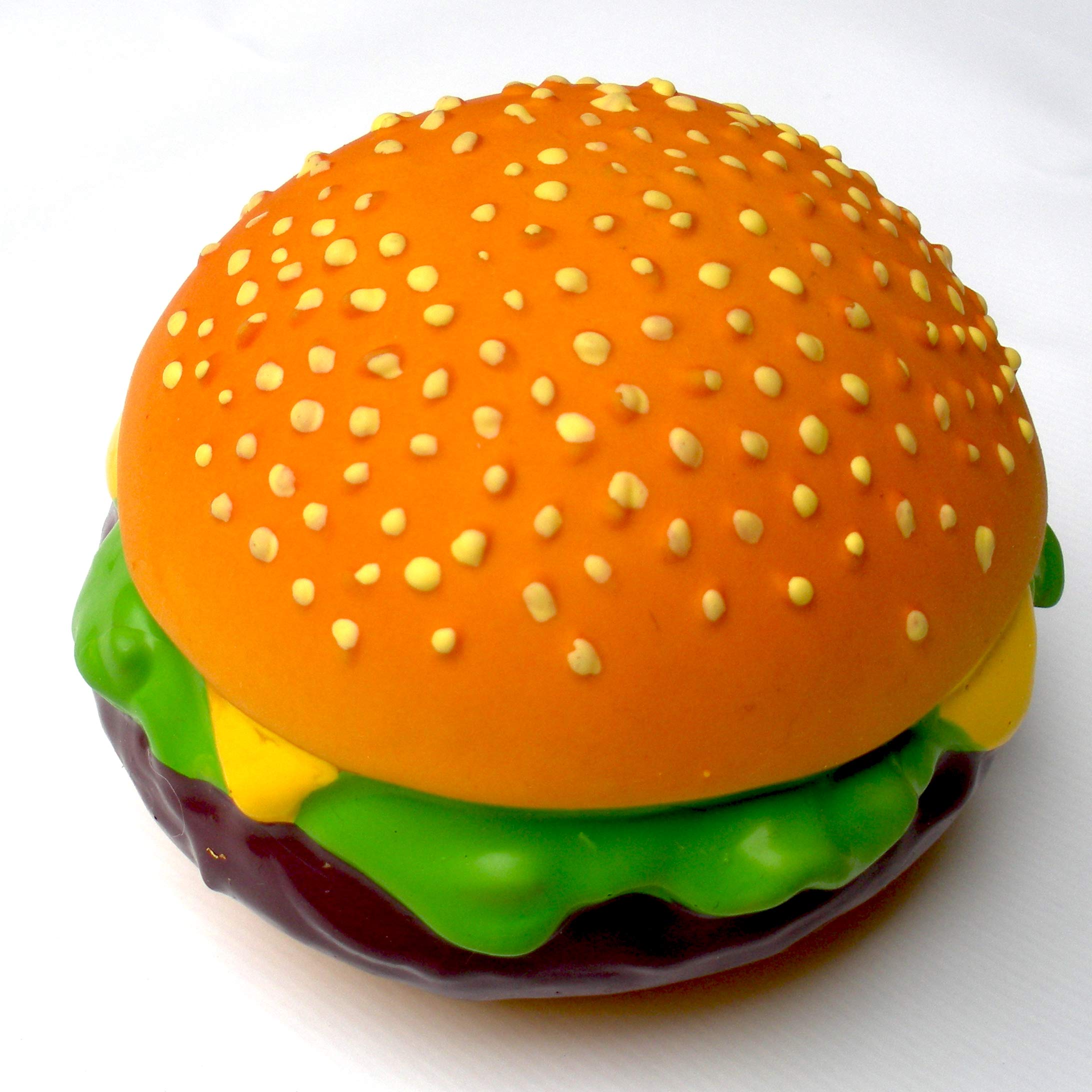 Photo 1 of WANT CHEW Latex Dog Squeaky Chew Toys, Hamburger 4" *