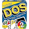 Mattel Games DOS Card Game Second Edition, Family Travel Game with Updated Rules for Kids & Adults in Storage Tin
