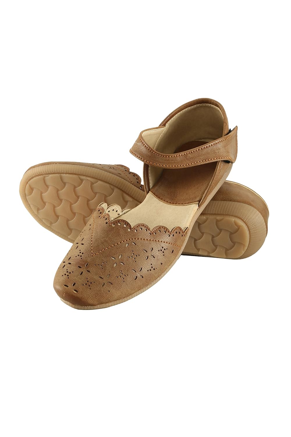 meriggiare women brown synthetic flats