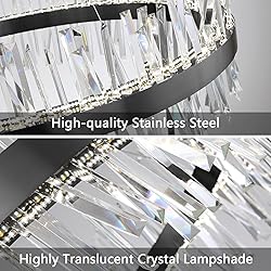 HAIXIANG Black Luxury Glam Chandelier Crystal LED