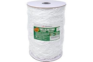 AlpineReach Trellis Netting 5 x 350 ft Heavy Duty Polyester White - 6 Inch Mesh Support Twine for Growing High Yield Tomatoes, Peas, Vine Climbing Plants Fruits Vegetables