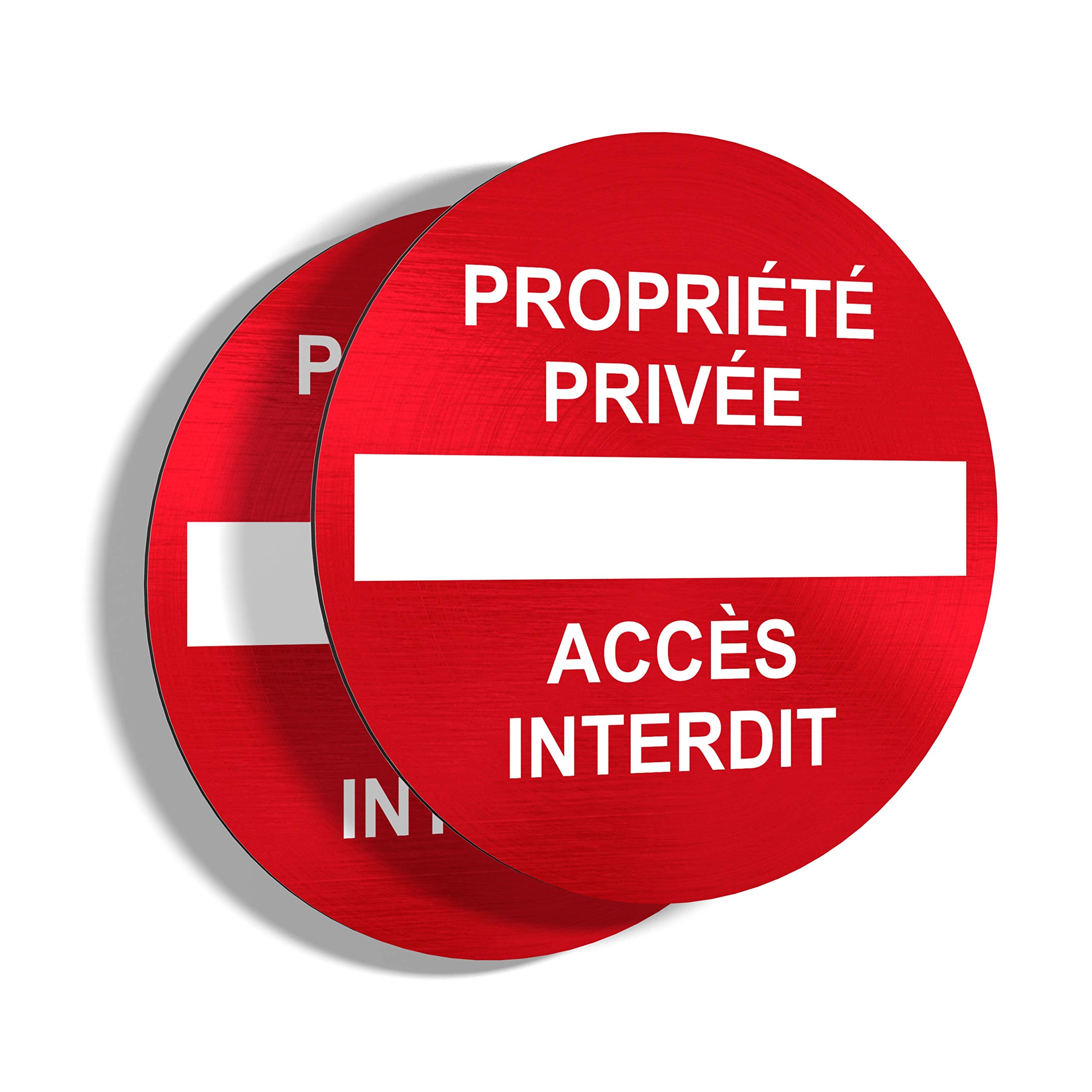 imaggge.com - rigid sign - private property/no access - ultra resistant - aluminium (no PVC) - 20 cm, Aluminium, red, 2 X