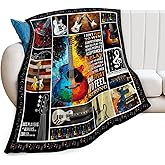 Guitar Blanket, Electric Guitar Throw Blanket, Music Gifts Blankets Stuff Fleece Flannel Plush for Girls Women Men Boys Lovers Adults Soft Bedding Gift for Sofa Bed Office Home Decor 50"x40"
