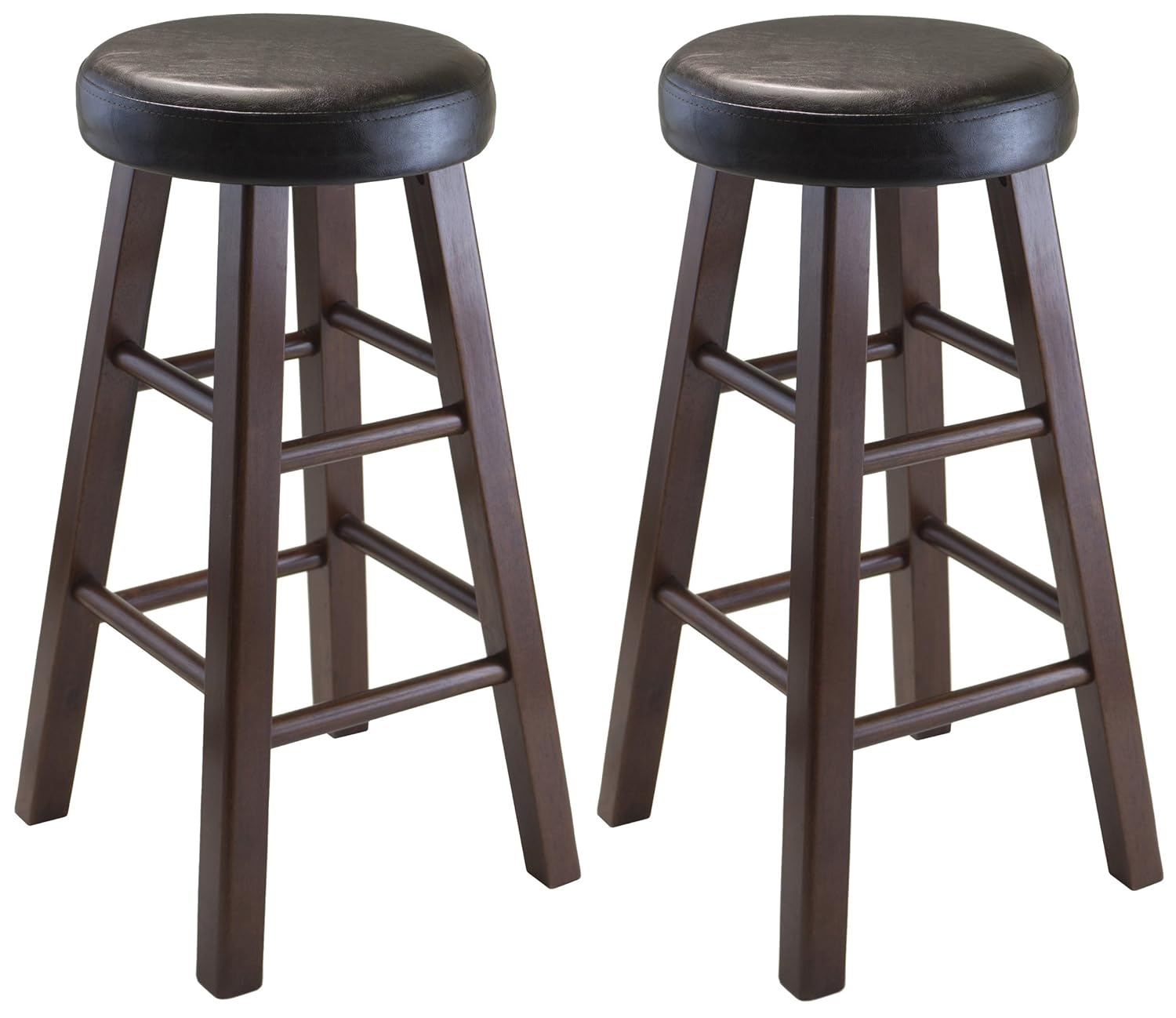 Amazon Winsome Wood Marta Assembled Round Bar Stool with PU