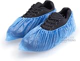 EASY CARE SOLUTIONS 100 Pcs Disposable Shoe Covers CPE 2.6g Blue Overshoes view 2