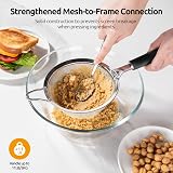 U-Taste 12cm Sieve Strainer 18/8 Stainless Steel with Silicone Handle, Black view 7