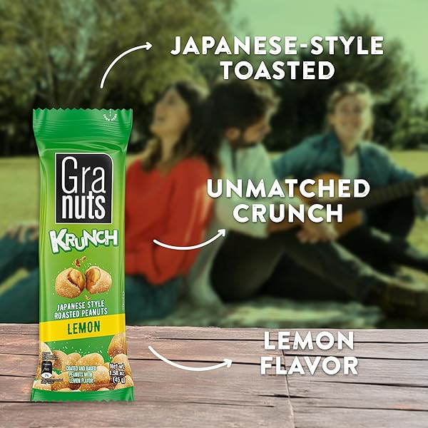 GRANUTS, KRUNCH LEMON JAPANESE PEANUTS, 1.59 OZ, 12 SNACK PACKS