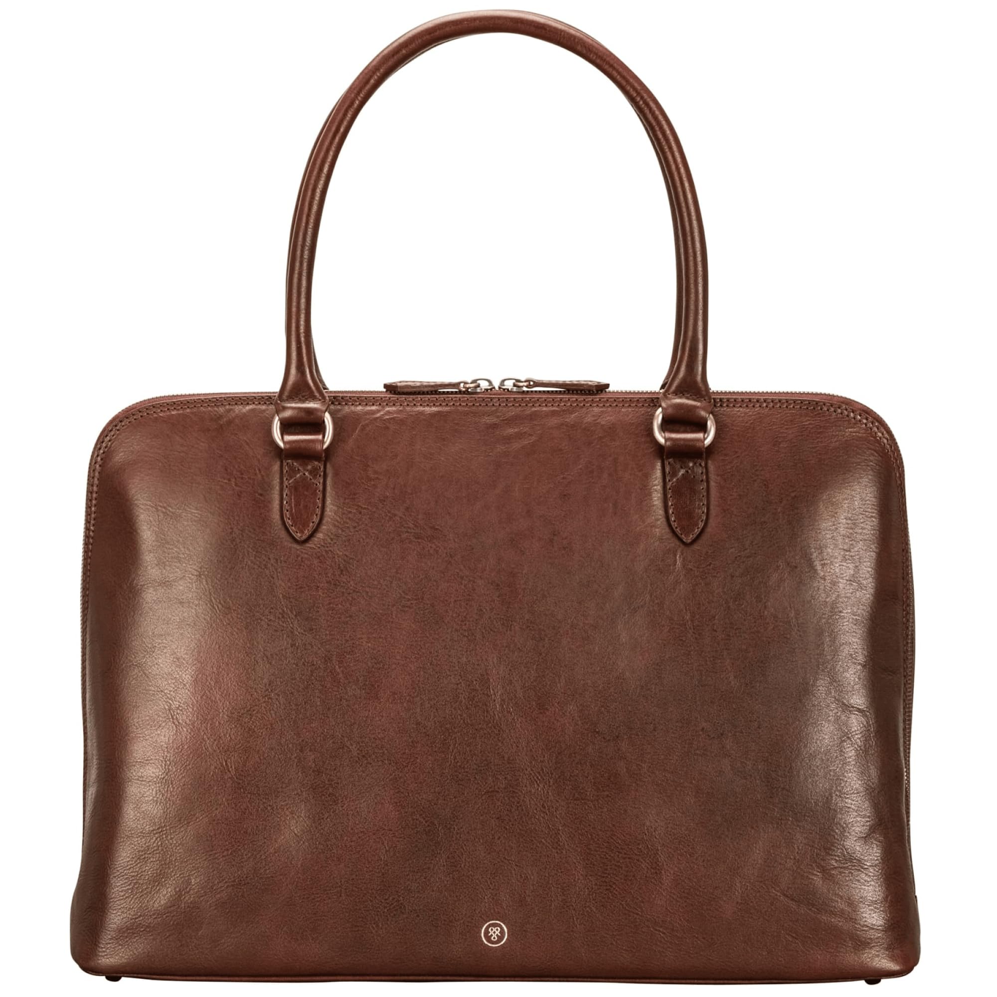 Maxwell Scott - Womens Luxury Leather Shoulder Business Briefcase Bag Purse - Made from Italy - The Fiorella Chestnut Tan
