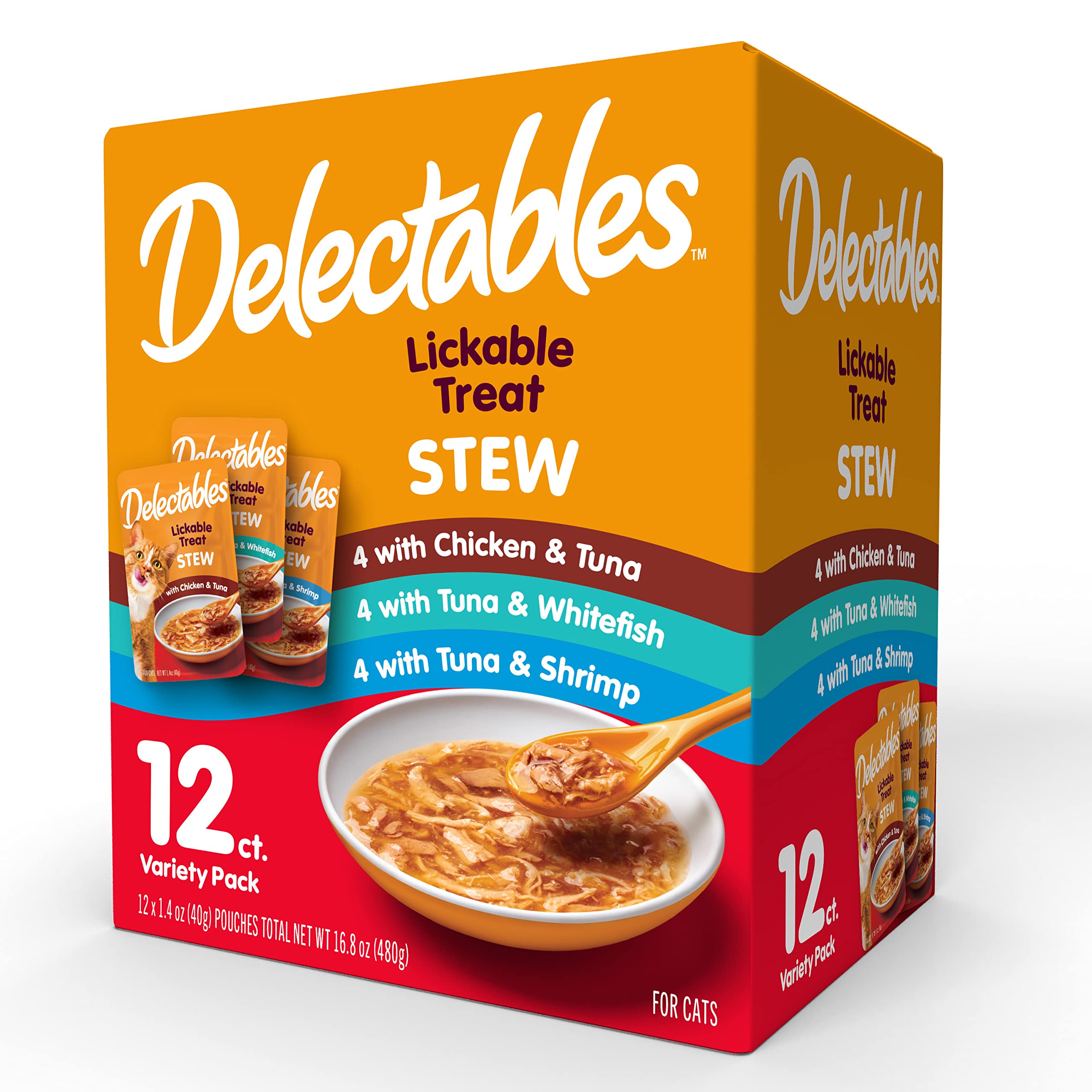 Hartz Delectables Stew Lickable Wet Cat Treats – Variety Pack, 30 Count