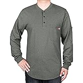TICOMELA FR Shirts for Men Heather Series 6oz Flame Resistant T Shirt NFPA2112 CAT2 Fire Retardant Henley Shirts