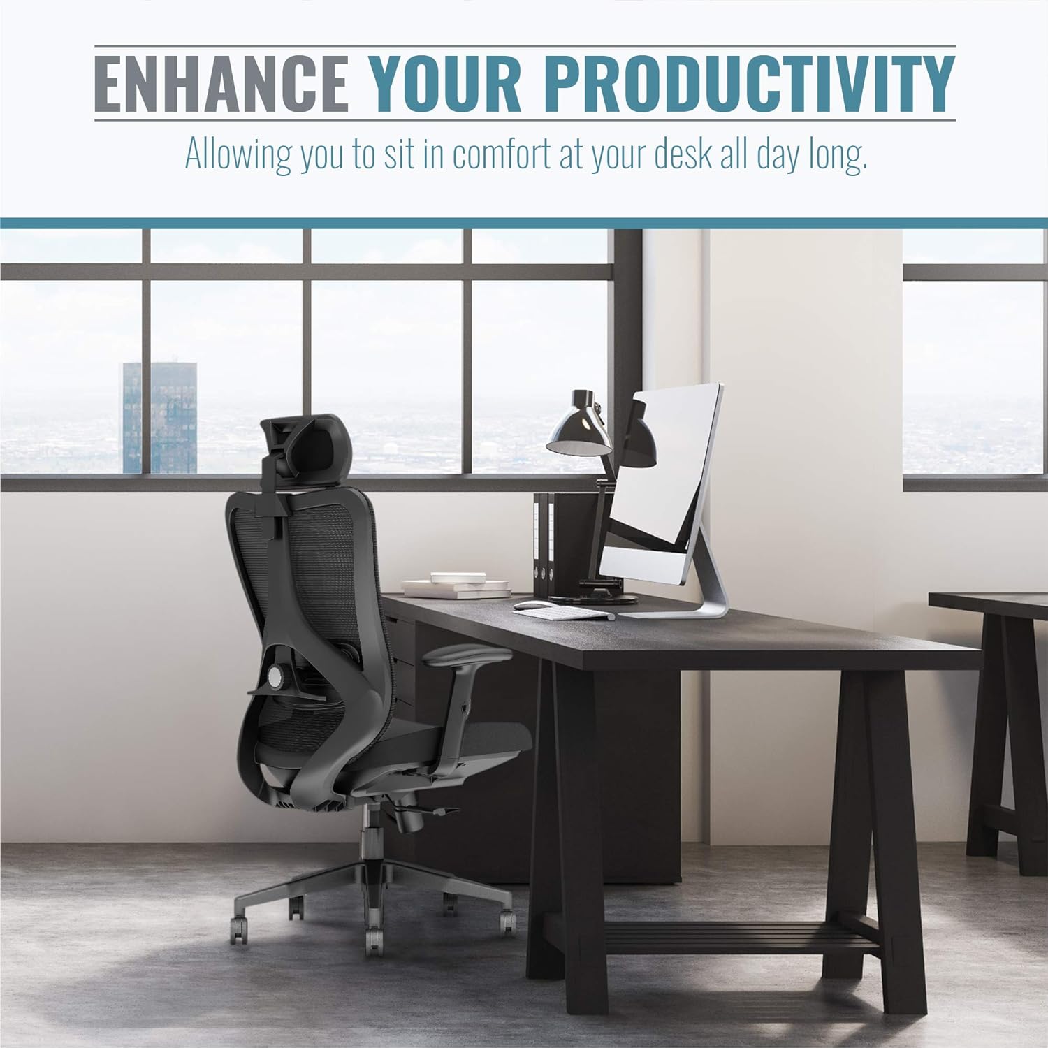 Ergonomic Office Chair Big And Tall High Back - PC Gaming Computer Desk Chair Wheel For Adults Kids Teens - Swivel Adjustable Executive Home Mesh Rolling Comfortable Task Arm Work Chair Lumbar Support: Kitchen & Dining