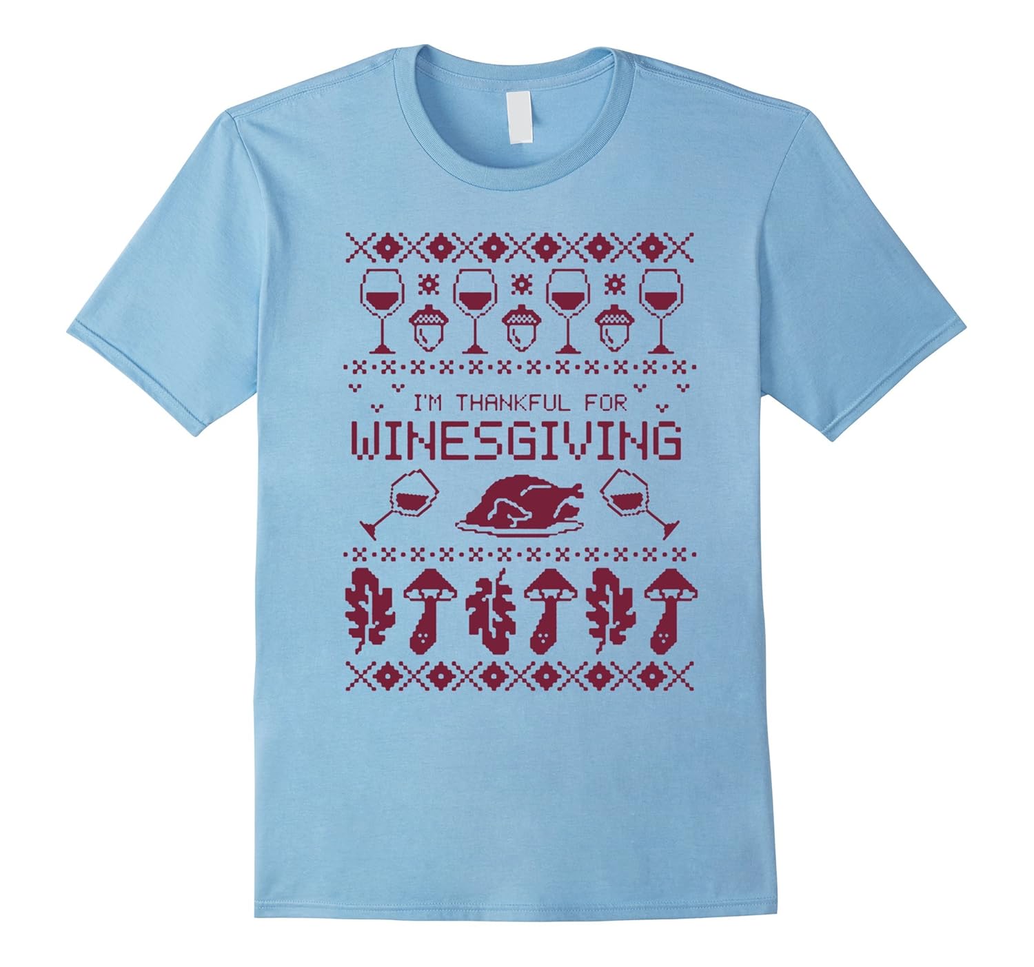 Winesgiving Ugly Sweater Funny Thanksgiving T-Shirt-ANZ