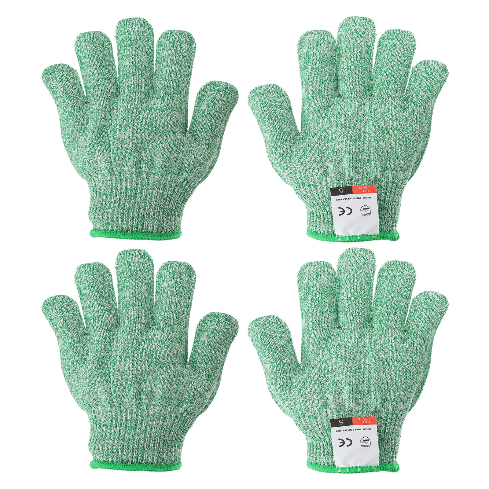 PATIKIL Cut Resistant Gloves, 2 Pair Level 5 Protection Anti Cutting Gloves Cut Proof Gloves for Kitchen Wood Carving Working, XX-Small, Green