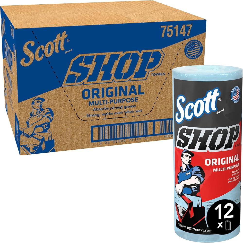 Scott Shop Towels Original Heavy-Duty Blue 12 Packs 55 Sheets 660 Towels