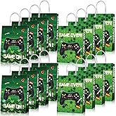 Clabby Gamer Bags, Video Game Party Favor Goodie Candy Treat Gift Bags with Handle for Kids Boys Gaming Birthday Party Supplies Decorations (Green)