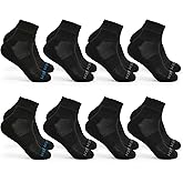 Fruit of the Loom Ankle Socks for Men - 8 Pairs - Arch Support, Cushioned, Athletic Quarter Socks - Mens Socks Size 6-12
