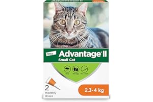 Advantage II Flea Treatment for Small Cats weighing between 2.3 kg to 4 kg (5 lbs. to 9 lbs.)-2 doses