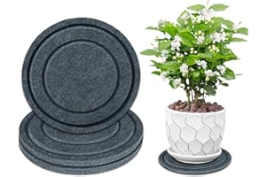 BXI Felt Plant Saucer Mat - 3 Pcs 8 Inch Water Absorbent Planter Coaster, Thick Flower Pot Saucer Pad, Planting Drip Tray for Indoors, Fabric Protective Plate for Tabletop and Floor Surface