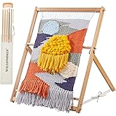 WILLOWDALE Weaving Loom with Stand, 25.2" H x 19.3" W Multi-Craft Wooden Weaving Loom Kit for Adults, Extra-Large Frame, Deve