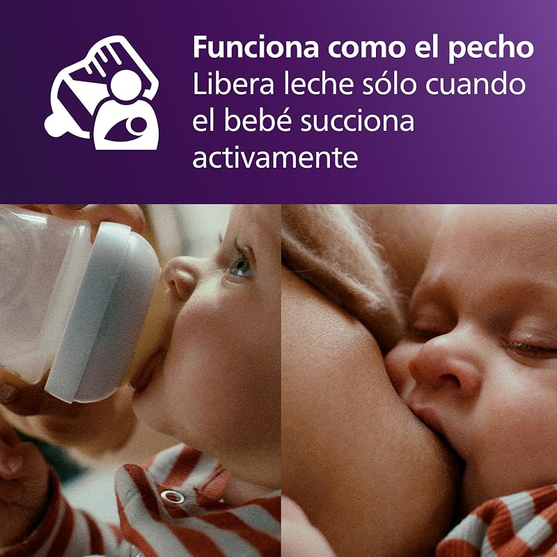 Garrafa philips avent natural response: garrafa de 260 ml com sistema airfree, sem bpa, para recém-nascidos a partir de 1 mês (modelo scy673/01)