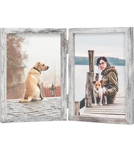 Amazon.com - 5x7 Picture Frames Double Hinged MDF Wood White