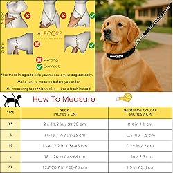 Albcorp Reflective Service Dog Collar – Sizes XS