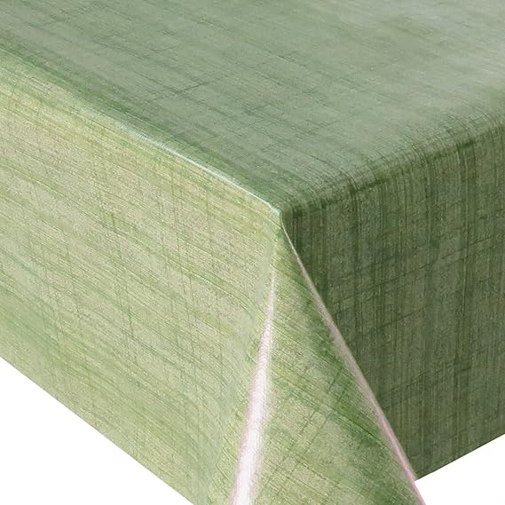 Wachstuch Leinenlook Grün · Eckig 80x80 cm · Länge & Breite wählbar· - abwaschbare Tischdecke