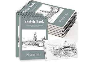 8 Pack Small Sketch Books, 5.5 x 8.5 Inch Mini Sketchbook, 68lb/100gsm Spiral Bound Small Sketch Pad, Acid Free Art Supplies 