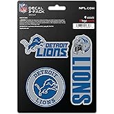 Detroit Lions NFL Team Logo Vinyl Sticker–Officially Licensed Detroit Lions 3 Pack Heavy Duty Decal for Indoor or Outdoor–Use for Laptops, Coolers, & Notebooks–Show Your Lions Pride