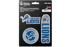 LOGO BRANDS Detroit Lions NFL Team Logo Vinyl Sticker–Officially Licensed Detroit Lions 3 Pack Heavy Duty Decal for Indoor or Outdoor–Use for Laptops, Coolers, & Notebooks–Show Your Lions Pride