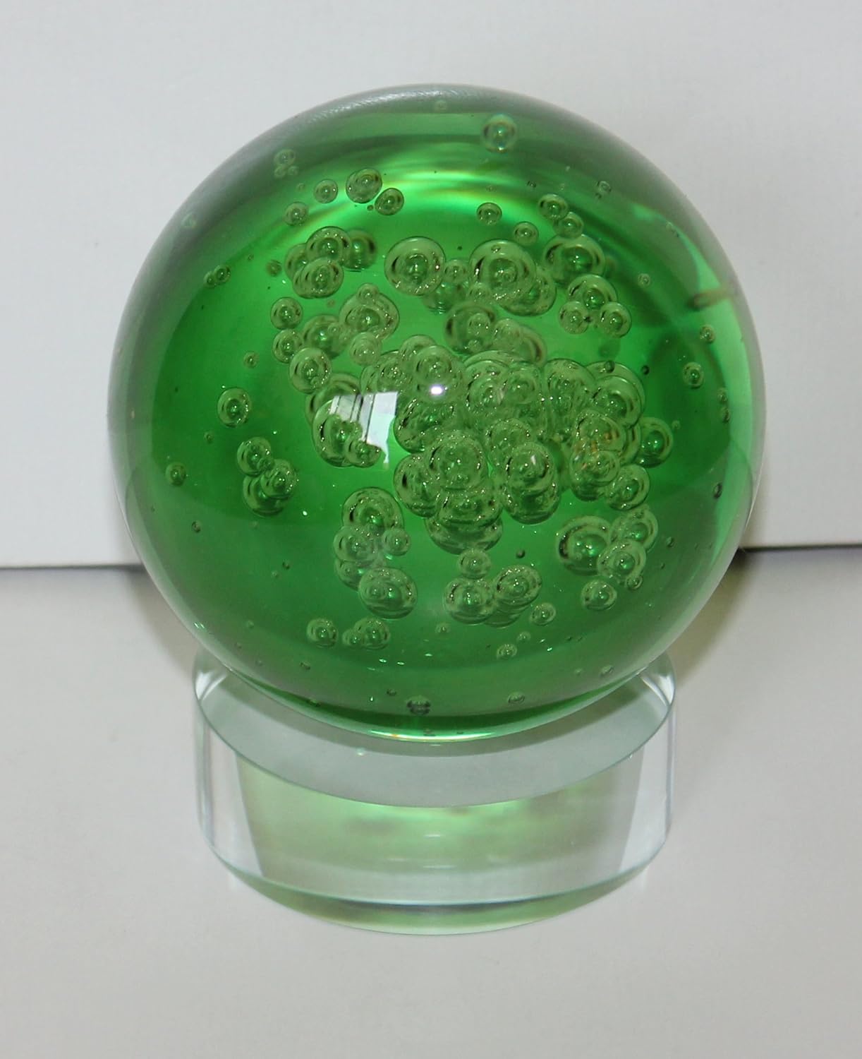 Green Crystal Ball 3" with Clear Round Crystal Stand Office Products