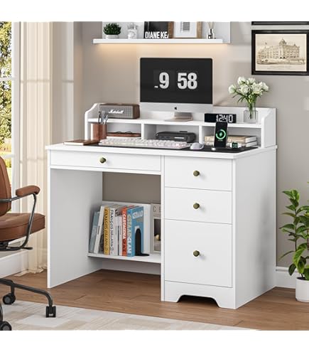 Amazon.com: From the Tree Furniture Solid Wood Desk with Drawers