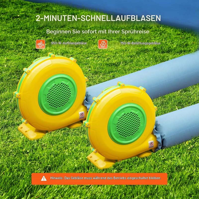 Aufblasbare Lackierkabine, 9 x 4,8 x 3,6 m, Aufblasbare Spritzkabine, mit 950 W + 750 W leistungsstarken Gebläsen & Luftfiltersystem, Tragbare Auto-Lackierkabine für Große LKW