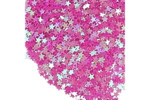 uxcell 1.94oz(55g) Star Glitter Confetti, 3mm Art Craft Glitter Holographic Sequins Table Confetti Laser Sequins for Crafts D