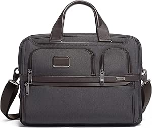 tumi leather suitcase