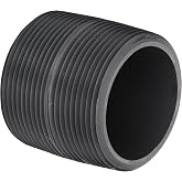 Spears 88 Series PVC Pipe Fitting, Nipple, Schedule 80, Gray, 1" NPT Male, 2" Length