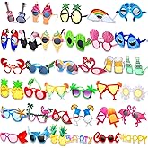 Xuhal 36 Pcs Luau Party Sunglasses Funny Hawaiian Glasses, Tropical Fun Sunglasses Beach Decorations Party Favors, Summer Beach Pool Themed Supplies for Adult