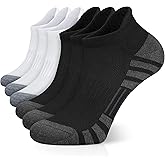 Airacker Ankle Athletic Running Socks Cushioned Breathable Low Cut Sports Tab Socks for Men and Women (6 Pairs)