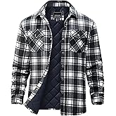 MAGNIVIT Men's Flannel Shirts Long Sleeve Quilted Flannel 5 Pockets Jacket for Men Thermal Plaid Shirt Winter Shacket