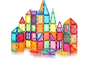 Mruikeny 100PCS Magnetic Tiles Kids Toys - Magnetic Building Blocks STEM Magnet Building Set Preschool Learning Magnet Toys for Kids Ages 3-5 4-8, Sensory Montessori Toy for Toddlers 3+ Year Old
