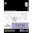 Canson Foundation Tracing Paper Pad for Ink, Pencil and Markers, Fold Over, 25 Pound, 9 x 12 Inch, 50 Sheets