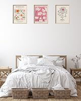 UPWOIGH Framed Wall Art Abstract Henri Matisse 30x40cm Set of 3 Pink Beige view 4