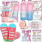 Birthday Gifts for 9 Year Old Girls, Gifts for 9 Year Old Girls, 7 Pieces 9th Beautiful Birthday Gift Basket Set , Cool 9th Decorations Birthday Gift for Daughter, Sister, Niece, Granddaughter.