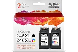 Ejet Inkjet Printer Ink 245XL 246XL Combo Pack Replacement for 245 and 246 245XL 246XL use with Pixma Printer MX490 MX492 MG2